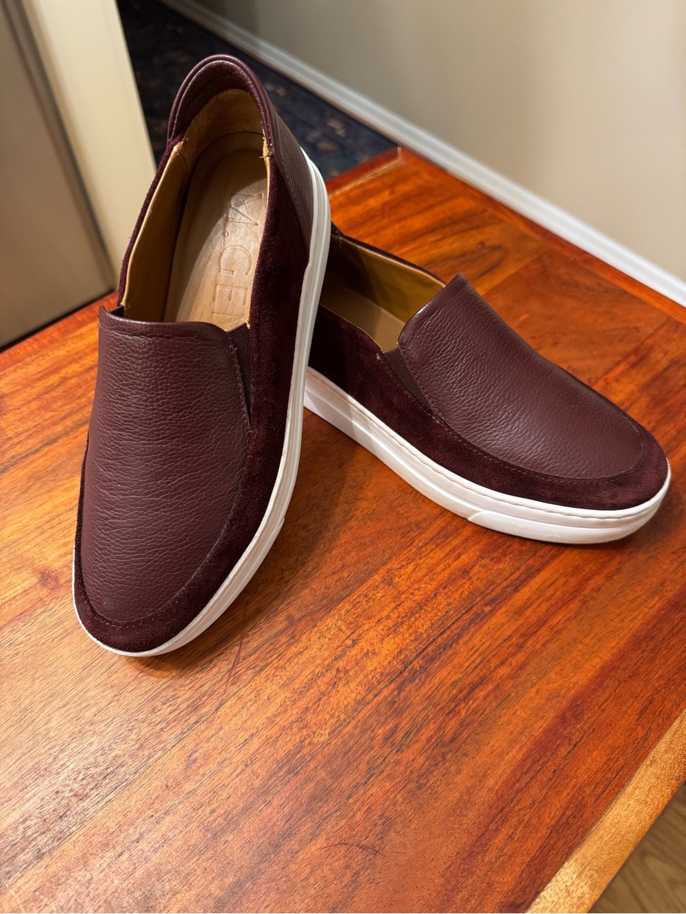 M. Gemi Women’s Zeta Burgundy Slip-On Platform Sneakers- Made In Italy